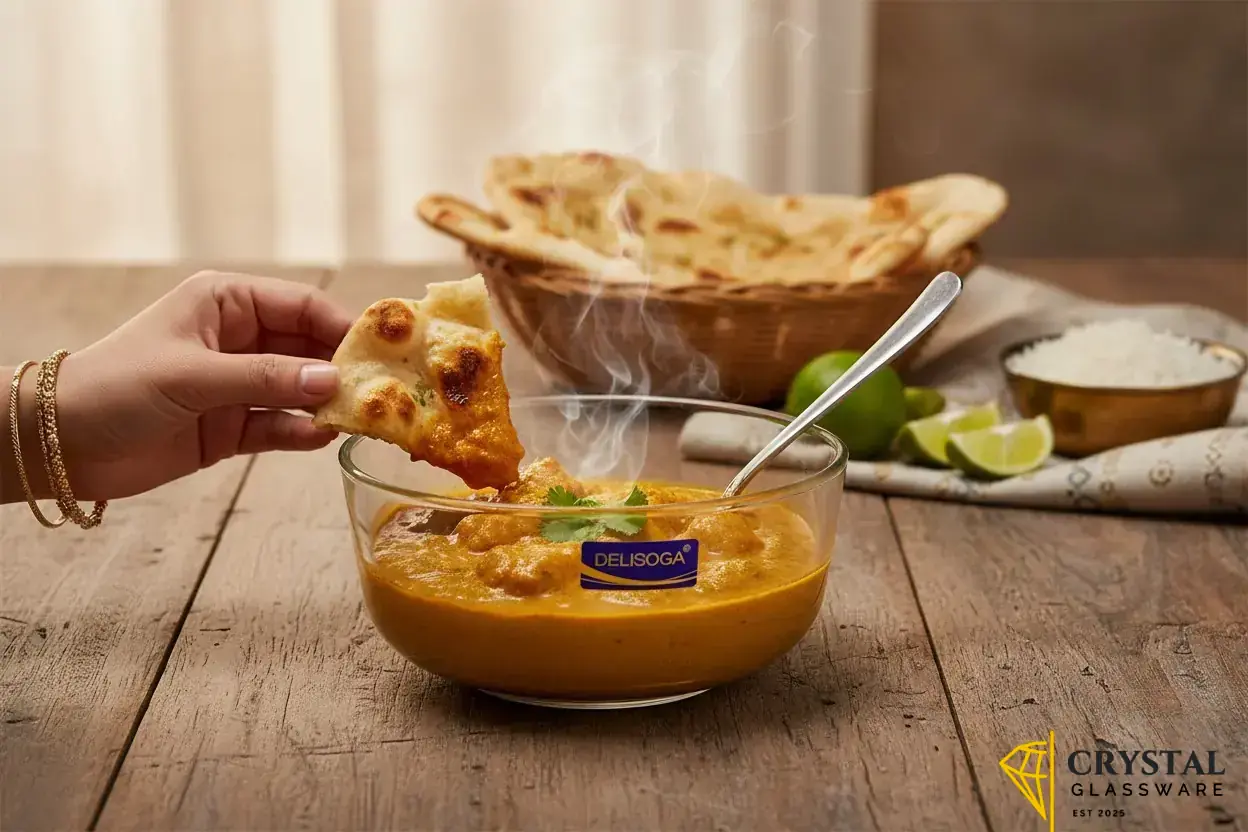 Delisoga  Large 10-Inches Glass Serving Bowls - Round & Deep Mixing Bowls